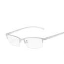Anti Blu-ray Business Eye Glasses for Men Metal Frame Plain Glass Spectacles(Silver Frame)