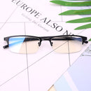 Anti Blu-ray Business Eye Glasses for Men Metal Frame Plain Glass Spectacles(Silver Frame)