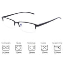 Anti Blu-ray Business Eye Glasses for Men Metal Frame Plain Glass Spectacles(Gun Frame)