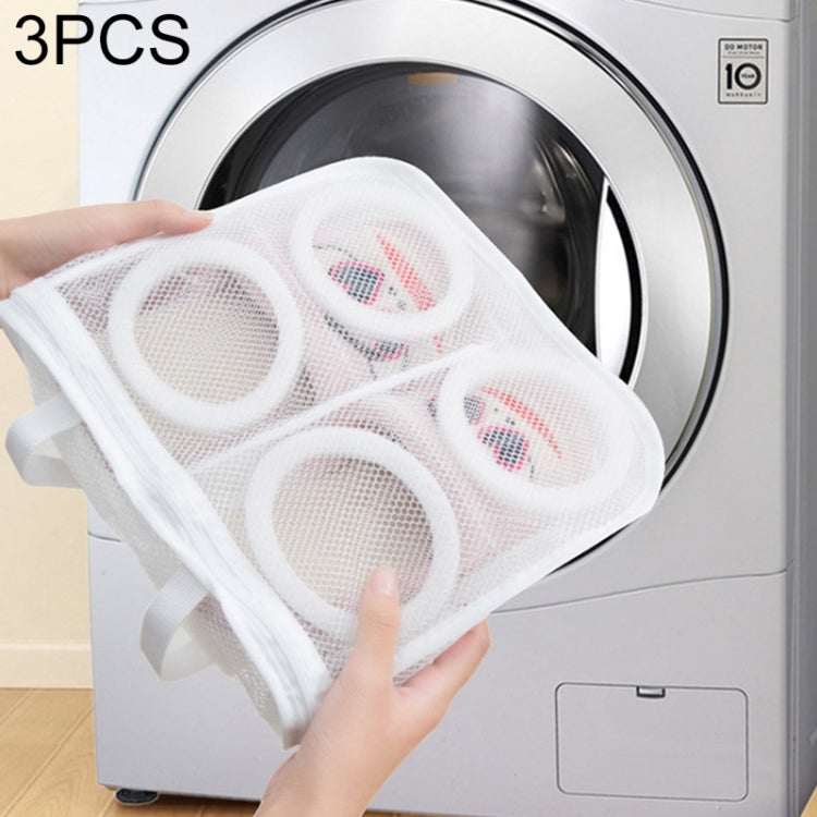 3 PCS Nylon Laundry Bag Shoe Wash Trainer Sports Sneaker Tennis Boots Laundry Mesh Washing Bag