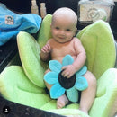 Newborn Baby Bathtub Foldable Blooming Bath Flower Bath Tub for Baby Blooming Sink Bath for Baby Play Bath Sunflower Cushion Mat, Diameter: 85cm(Dark Blue)