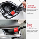 5 in 1 Car Detailing Brush Cleaning Natural Boar Hair Brushes Auto Detail Tools Products Wheels Dashboard (White)