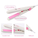 Mini Professional Hair Tools Smoothing Corrugated Travel Straightening Irons(Light Blue Bear)