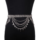Personalized Wild Alloy Tassel Waist Chain Belt, Length:80-100cm(Silver)