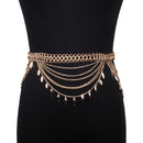 Personalized Wild Alloy Tassel Waist Chain Belt, Length:80-100cm(Gold)