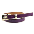 Candy-colored PU Leather Rectangular Buckle Thin Belt for Women, Length: 1050 x 11mm(Coffee)