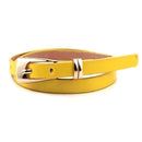 Candy-colored PU Leather Rectangular Buckle Thin Belt for Women, Length: 1050 x 11mm(Yellow)