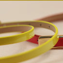 Candy-colored PU Leather Rectangular Buckle Thin Belt for Women, Length: 1050 x 11mm(Yellow)