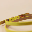 Candy-colored PU Leather Rectangular Buckle Thin Belt for Women, Length: 1050 x 11mm(Yellow)