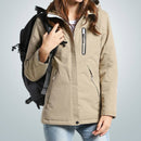 Autumn and Winter Men and Women Smart Heating Jacket Carbon Fiber Heating Travel Jacket, Size:XL(Women Khaki)