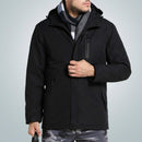 Autumn and Winter Men and Women Smart Heating Jacket Carbon Fiber Heating Travel Jacket, Size:XL(Men Black)