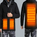 Autumn and Winter Men and Women Smart Heating Jacket Carbon Fiber Heating Travel Jacket, Size:XL(Men Black)