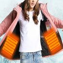 Autumn and Winter Men and Women Smart Heating Jacket Carbon Fiber Heating Travel Jacket, Size:XL(Men Black)