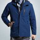 Autumn and Winter Men and Women Smart Heating Jacket Carbon Fiber Heating Travel Jacket, Size:XL(Men Blue)