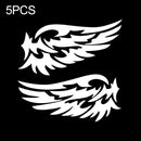 5 PCS Guardian Angel Wings Lovely Reflective Car Stickers Fashion Car Rearview Mirror For Strip Subsection, Color Name:White