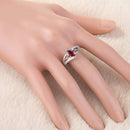 925 Sterling Silver Finger Rings Women Vintage Engagment Zircon Jewelry, Ring Size:10(Blue)