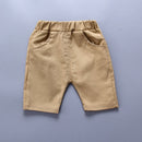 Boy Print Polo Shirt + Shorts Set, Size:100cm(White)