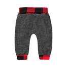 Hoodies Toddler Plaid Hooded Tops Long Pants Kids Set, Kid Size:70cm(Dark Grey)