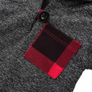 Hoodies Toddler Plaid Hooded Tops Long Pants Kids Set, Kid Size:70cm(Dark Grey)