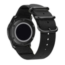 Washable Nylon Canvas Watchband, Band Width:20mm(Black with Black Ring Buckle)