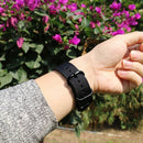 Washable Nylon Canvas Watchband, Band Width:20mm(Black with Black Ring Buckle)