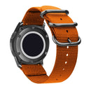 Washable Nylon Canvas Watchband, Band Width:20mm(Orange with Black Ring Buckle)