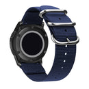 Washable Nylon Canvas Watchband, Band Width:20mm(Dark Blue with Silver Ring Buckle)