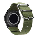 Washable Nylon Canvas Watchband, Band Width:20mm(Army Green with Silver Ring Buckle)