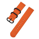 Washable Nylon Canvas Watchband, Band Width:22mm(Orange with Black Ring Buckle)