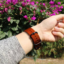 Washable Nylon Canvas Watchband, Band Width:22mm(Orange with Black Ring Buckle)