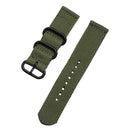 Washable Nylon Canvas Watchband, Band Width:22mm(Army Green with Black Ring Buckle )