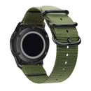 Washable Nylon Canvas Watchband, Band Width:22mm(Army Green with Black Ring Buckle )