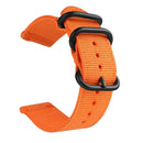 Washable Nylon Canvas Watchband, Band Width:24mm(Orange with Black Ring Buckle)