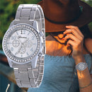 Women Alloy Diamond Stainless Steel Belt Watch(Rose Gold with Diamond)