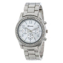 Women Alloy Diamond Stainless Steel Belt Watch(Silver with Diamond)