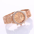Women Alloy Diamond Stainless Steel Belt Watch(Coffee with Diamond)