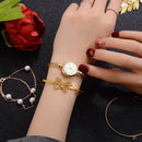 Lvpai Ladies Retro Round Large Dial Alloy Twisted Thin Chain Watch(P432White)