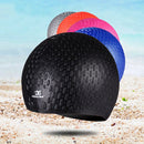 Larger Version Water Drop Shape Silicone Swimming Cap(Pink)