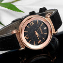 Gogoey Ladies Starry Sky Leather Belt Watch(Apricot)