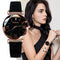 Gogoey Ladies Starry Sky Leather Belt Watch(Apricot)