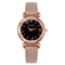 Gogoey Ladies Starry Sky Leather Belt Watch(Apricot)