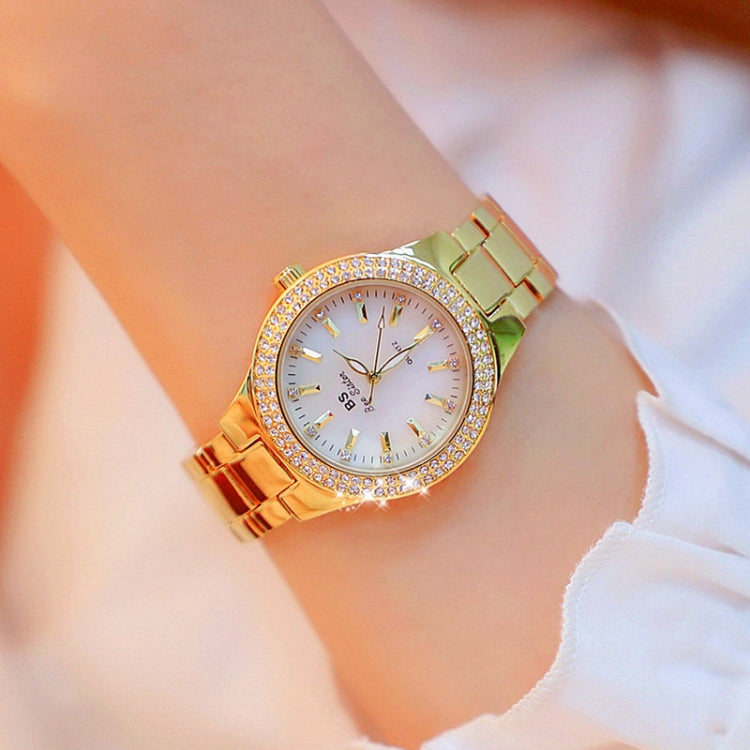 BS bee sister FA1258 Women Round Case Diamond Alloy Strap Watch(Interval Gold)