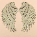 Gold A Pair Sequin Feather Wing Shape Clothing Patch Sticker DIY Clothing Accessories, Size:Large 33.5 x 32cm