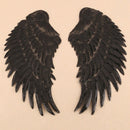 Black A Pair Sequin Feather Wing Shape Clothing Patch Sticker DIY Clothing Accessories, Size:Small 20.5 x 10cm