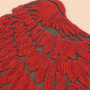 Black A Pair Sequin Feather Wing Shape Clothing Patch Sticker DIY Clothing Accessories, Size:Small 20.5 x 10cm