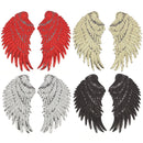 Black A Pair Sequin Feather Wing Shape Clothing Patch Sticker DIY Clothing Accessories, Size:Small 20.5 x 10cm