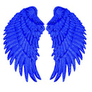 Royal Blue A Pair Sequin Feather Wing Shape Clothing Patch Sticker DIY Clothing Accessories, Size:Large 33.5 x 32cm