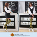 Children Color Striped Stockings Japanese Thigh Socks, Size:One Size(Yellow and Black Pinstripe)