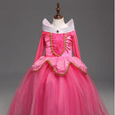 Girls Dress Halloween Cosplay Sleeping Beauty Princess Dresses Christmas Costume Party Children Kids Clothing, Size:140cm(Pink)
