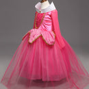 Girls Dress Halloween Cosplay Sleeping Beauty Princess Dresses Christmas Costume Party Children Kids Clothing, Size:140cm(Pink)